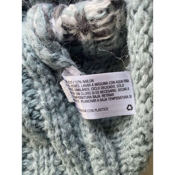 Vtg Knox Rose Cropped Mock Turtleneck Chunky Knit Sweater Sz L Soft Pullover - Picture 8 of 9